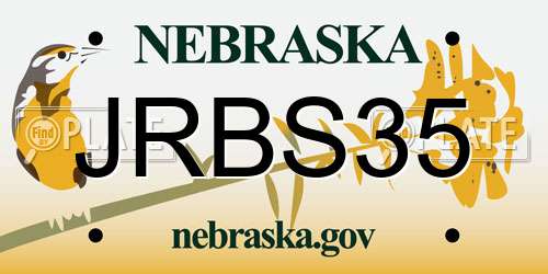 JRBS35 Nebraska License Plate