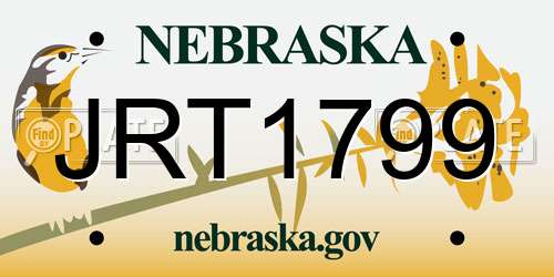 JRT1799 Nebraska License Plate