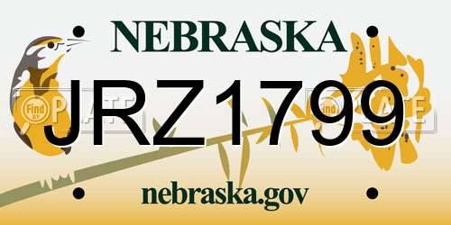 JRZ1799 Nebraska License Plate