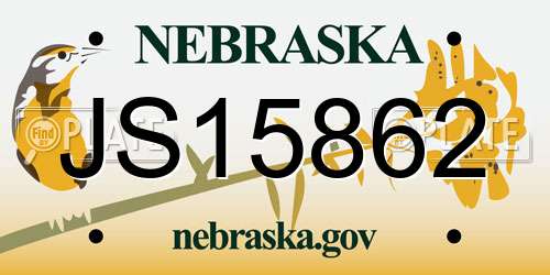 JS15862 Nebraska License Plate