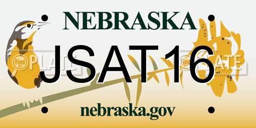 JSAT16 Nebraska License Plate