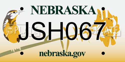 JSH067 Nebraska License Plate
