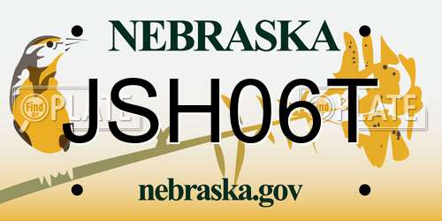 JSH06T Nebraska License Plate