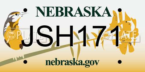 JSH171 Nebraska License Plate