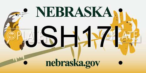 JSH17I Nebraska License Plate