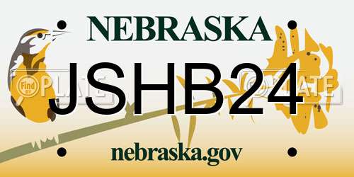 JSHB24 Nebraska License Plate