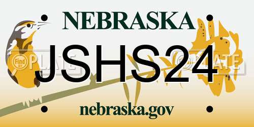 JSHS24 Nebraska License Plate