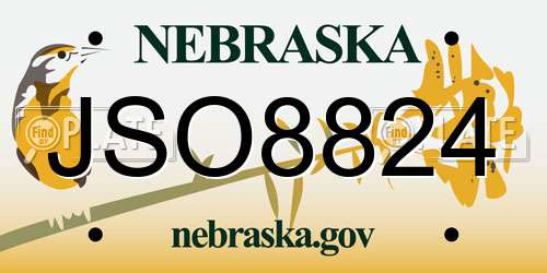 JSO8824 Nebraska License Plate