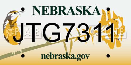 JTG7311 Nebraska License Plate
