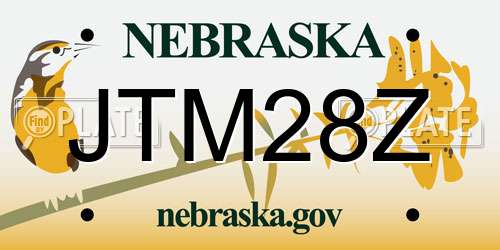 JTM28Z Nebraska License Plate