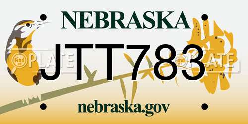 JTT783 Nebraska License Plate