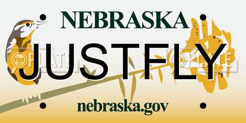JUSTFLY Nebraska License Plate