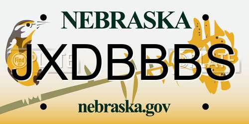 JXDBBBS Nebraska License Plate