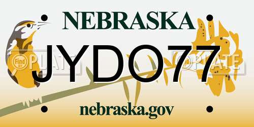 JYDO77 Nebraska License Plate