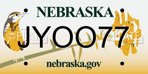 JYOO77 Nebraska License Plate