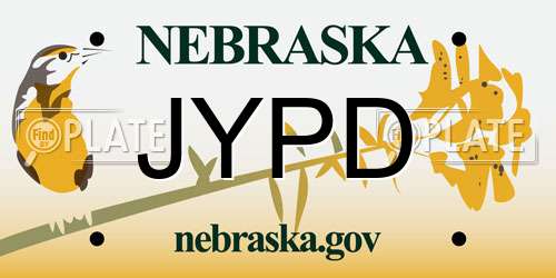 JYPD Nebraska License Plate