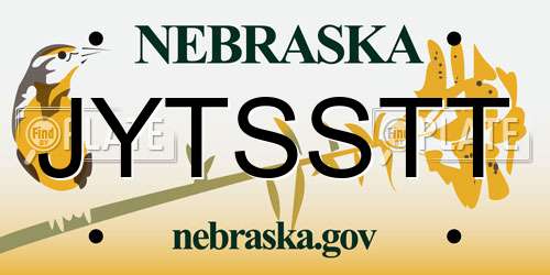 JYTSSTT Nebraska License Plate