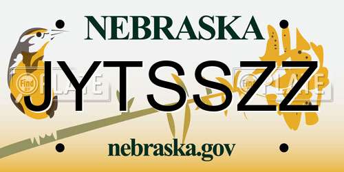 JYTSSZZ Nebraska License Plate