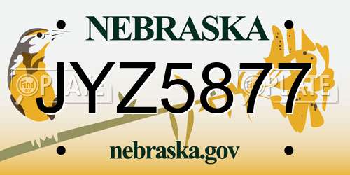JYZ5877 Nebraska License Plate