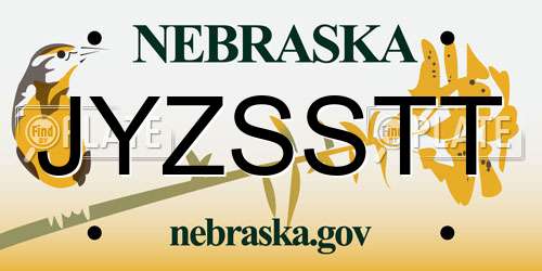 JYZSSTT Nebraska License Plate