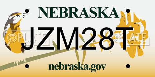 JZM28T Nebraska License Plate