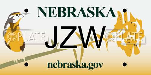 JZW Nebraska License Plate