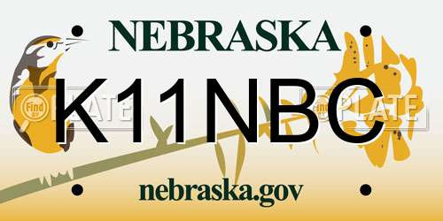 K11NBC Nebraska License Plate