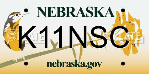 K11NSC Nebraska License Plate
