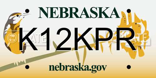 K12KPR Nebraska License Plate