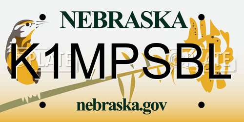 K1MPSBL Nebraska License Plate