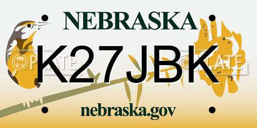 K27JBK Nebraska License Plate