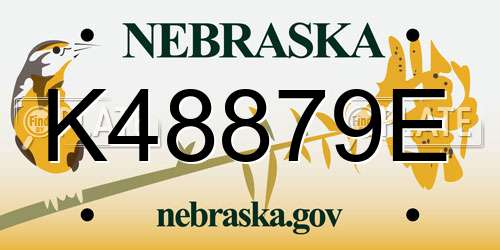 K48879E Nebraska License Plate