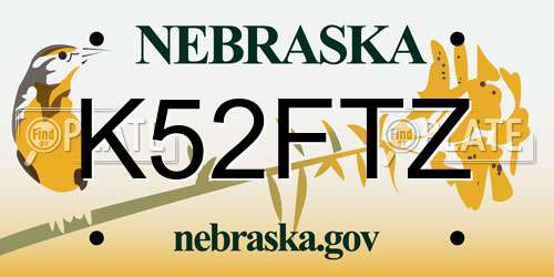 K52FTZ Nebraska License Plate