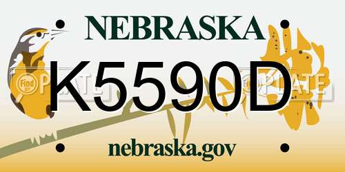 K5590D Nebraska License Plate