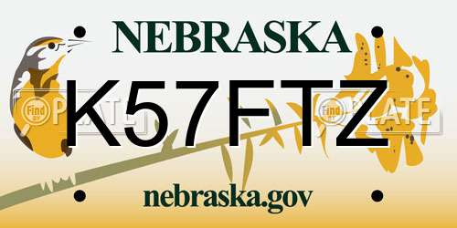 K57FTZ Nebraska License Plate