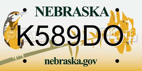 K589DO Nebraska License Plate