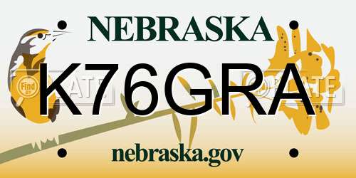 K76GRA Nebraska License Plate
