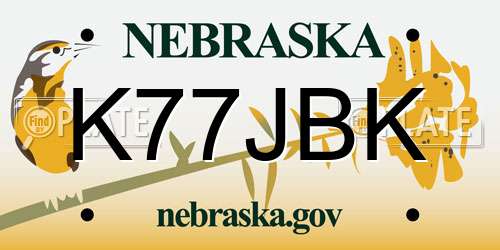 K77JBK Nebraska License Plate