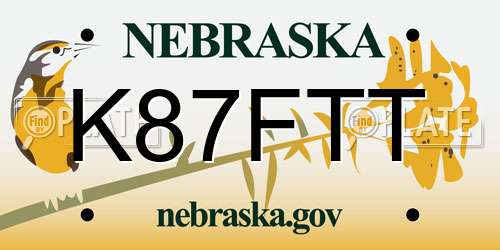 K87FTT Nebraska License Plate