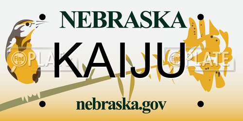 KAIJU Nebraska License Plate