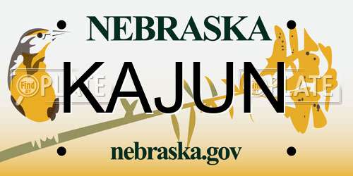 KAJUN Nebraska License Plate