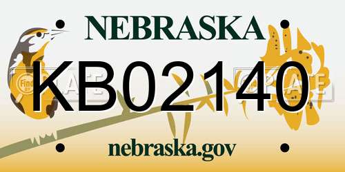 KB02140 Nebraska License Plate