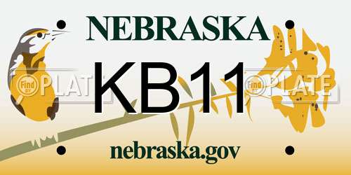KB11 Nebraska License Plate