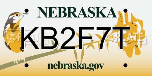 KB2F7T Nebraska License Plate