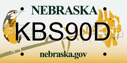 KBS90D Nebraska License Plate