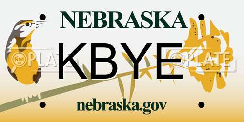 KBYE Nebraska License Plate