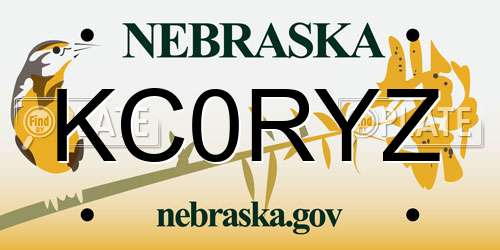 KC0RYZ Nebraska License Plate