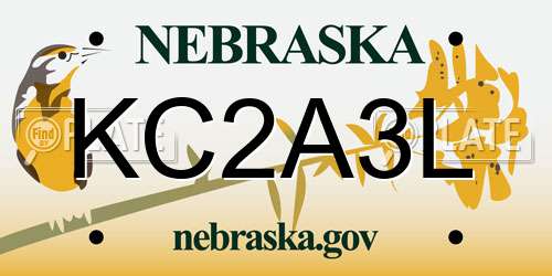 KC2A3L Nebraska License Plate