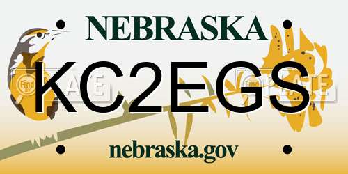 KC2EGS Nebraska License Plate