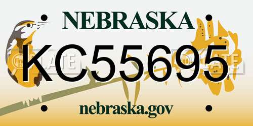 KC55695 Nebraska License Plate